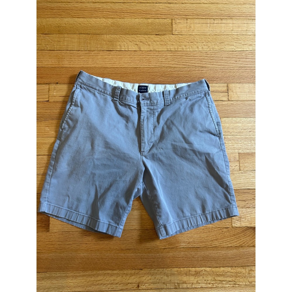 J.Crew Mens 9 Inch Inseam Stretch Chino Shorts Grey Size 34 Casual Summer